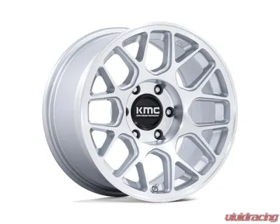 KMC KM730 Hatchet Wheel 17x8.5 6x120 25mm Gloss Silver w/ Machined Face - KM730SD17857725