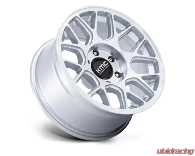 KMC KM730 Hatchet Wheel 17x8.5 6x120 25mm Gloss Silver w/ Machined Face - KM730SD17857725