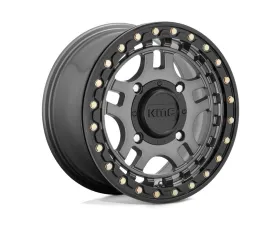 KMC KS240 Recon Beadlock Wheel 15x7 4x137 38mm Gun Metal w/ Gloss Black Ring