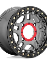 KMC KS240 Recon Beadlock Wheel 15x7 4x156 38mm Gun Metal w/ Gloss Black Ring                                     - KS24057044438 - Image 2