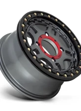 KMC KS240 Recon Beadlock Wheel 15x7 4x156 38mm Gun Metal w/ Gloss Black Ring                                     - KS24057044438 - Image 3