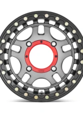 KMC KS240 Recon Beadlock Wheel 15x7 4x156 38mm Gun Metal w/ Gloss Black Ring                                     - KS24057044438 - Image 4
