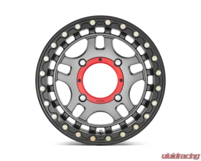 KMC KS240 Recon Beadlock Wheel 15x7 4x156 38mm Gun Metal w/ Gloss Black Ring - KS24057044438