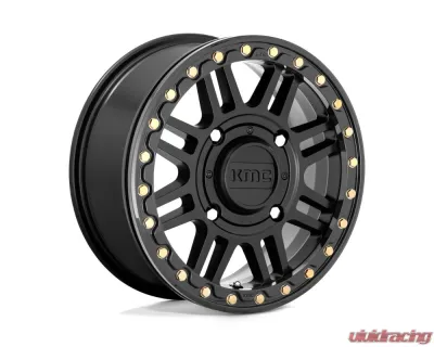 KMC KS250 Cage Beadlock Wheel 15x10 4x156 0mm Satin Black w/ Gloss Black Ring - KS25051044700