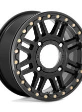 KMC KS250 Cage Beadlock Wheel 15x10 4x156 0mm Satin Black w/ Gloss Black Ring                                     - KS25051044700 - Image 2