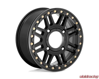 KMC KS250 Cage Beadlock Wheel 15x10 4x156 0mm Satin Black w/ Gloss Black Ring - KS25051044700