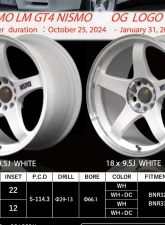 Nismo LMGT4 40th Limited Wheel 18x9.5 5x114.3 12mm White/Rim DC                                     - WRMX12EWD - Image 2