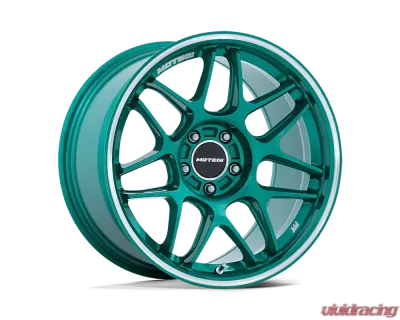 MOTEGI Racing MR158 Tsubaki Wheel 18x10.5 5x120 25 Hokkaido Green w/Machined Lip - MR158ED18055225