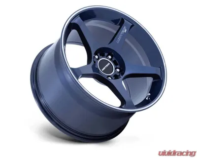MOTEGI Racing MR159 Battle V Wheel 18x9.5 5X114.3 15 Obsidian Blue w/Machined Lip Stripe - MR159LD18951215