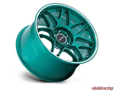 MOTEGI Racing MR158 Tsubaki Wheel 18x10.5 5x120 25 Hokkaido Green w/Machined Lip - MR158ED18055225