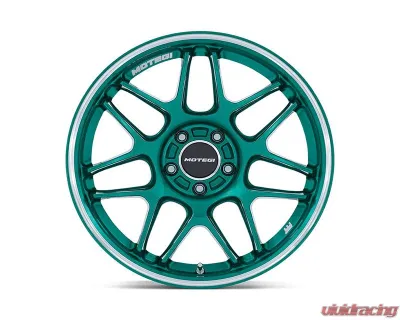 MOTEGI Racing MR158 Tsubaki Wheel 18x10.5 5x120 25 Hokkaido Green w/Machined Lip - MR158ED18055225