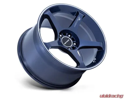 MOTEGI Racing MR159 Battle V Wheel 18x10.5 5x114.3 35mm Obsidian Blue w/Machined Lip Stripe - MR159LD18051235