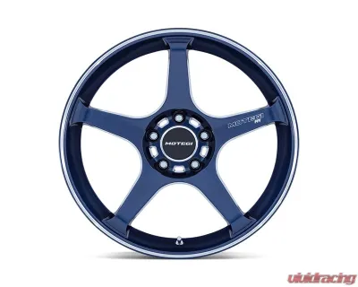 MOTEGI Racing MR159 Battle V Wheel 18x10.5 5x114.3 35mm Obsidian Blue w/Machined Lip Stripe - MR159LD18051235