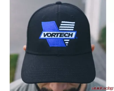 Vortech One Size Fits All Black Vortech Logo Snap Back Hat - 8097