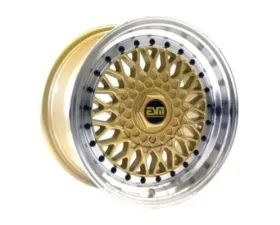 ESM ESM-002R Wheel 15x7 4|5x100 15mm Gold | Machined Lip Black Rvet