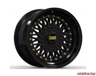 ESM ESM-002R Wheel 16x9 4x100|5x100 +15mm Gloss Black | Gold Rivet - ESM002RGB16X94X1005X100ET15CB571