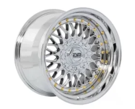 ESM ESM-002R Wheel 17x10 4x100|5x100 +15mm Platinum Chrome | Gold Rivet