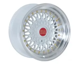 ESM ESM-002R Wheel 15x9 4x100|5x100 -20mm White | Gold Rivet