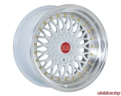 ESM ESM-002R Wheel 17x8.5 5x100|5x114.3 +20mm White | Gold Rivet - ESM002RWH17X855X1005X1143ET20CB731