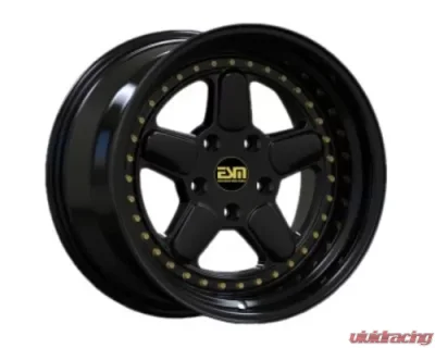 ESM ESM-005R Wheel 17X10 5X120 +15mm Gloss Black | Gold Rivet - ESM005RGB17X105X120ET15CB726