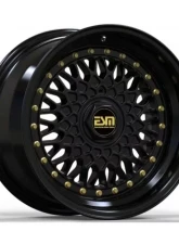 ESM ESM-002R Wheel 17x8.5 4x100 20mm Gloss Black | Gold Rivet                                     - ESM002RGB17X85DRILL4100ET20CB731 - Image 2