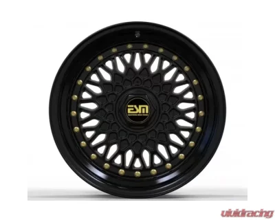 ESM ESM-002R Wheel 17x8.5 4x100 20mm Gloss Black | Gold Rivet - ESM002RGB17X85DRILL4100ET20CB731