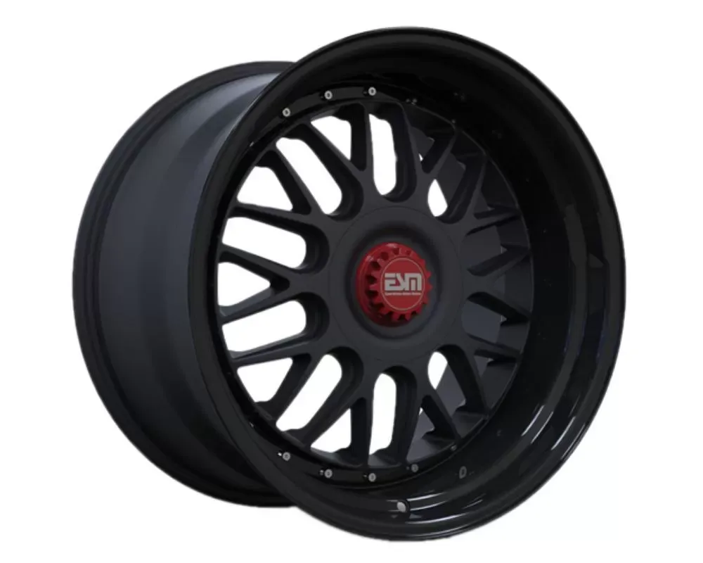 ESM ESM-004M Wheel 18x11 5x120 | 114.3 22mm Matte Black | Gloss Black Lip - ESM004MMGB18X115X1205x1143ET22CB741