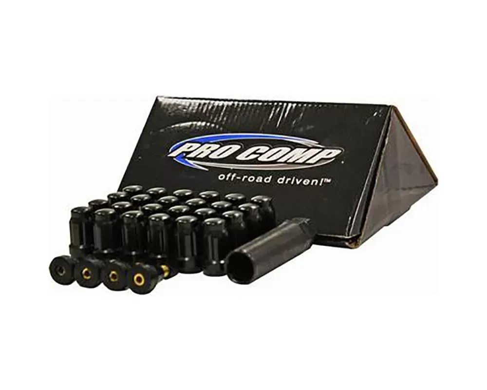 Pro Comp 25 Piece 1/2 Black Lug Nut Kit - PXA11184B