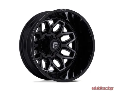 FUEL Wheels D875 Flux Dually Wheel 20x8.25 8x165.1 -265mm Gloss Black Brush-Fc Gray Tint - D87520828D45