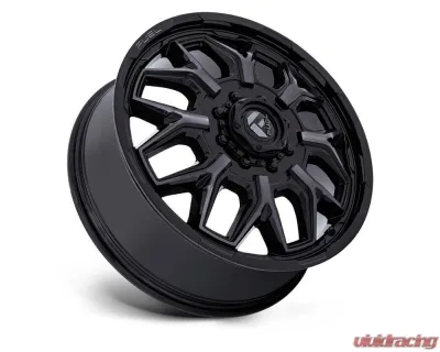 FUEL Wheels D875 Flux Dually Wheel 22x8.25 8x200 104mm Gloss Black Brush-Fc Gray Tint - D875228292