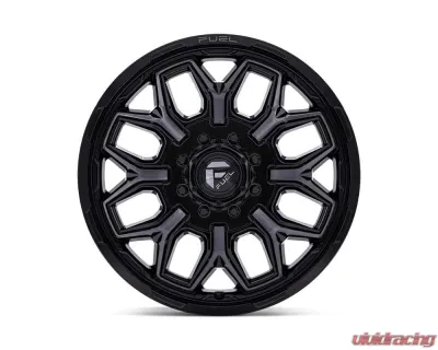 FUEL Wheels D875 Flux Dually Wheel 22x8.25 8x200 104mm Gloss Black Brush-Fc Gray Tint - D875228292