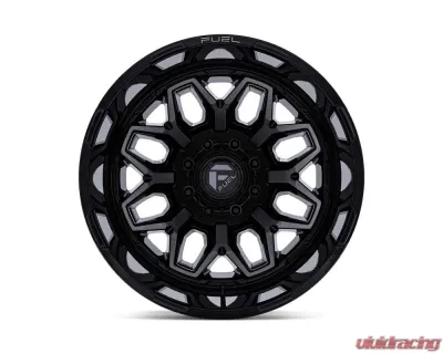 FUEL Wheels D875 Flux Dually Wheel 22x8.25 8x165.1 -240mm Gloss Black Brush-Fc Gray Tint - D87522828D35