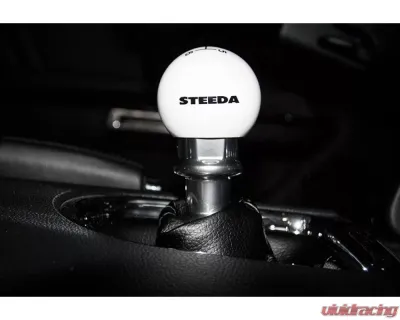 Steeda 6-Speed Shift Knob - White Ford S550 Mustang 2015-2021 - 203-E226ULSI20