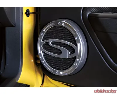 Steeda Speaker Covers - Machined|Steeda Logo Ford Mustang 2005-2009 - 555-1214