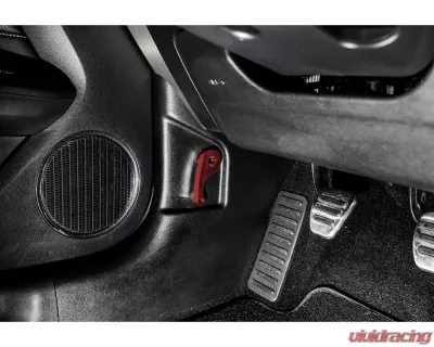 Steeda Billet Aluminum Interior Hood Latch Release Lever - Red Ford Mustang | Fusion | Focus 2012-2022 - 555-1248-R