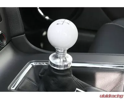 Steeda White Cue Ball Shift Knob & Billet Collar Ford Mustang 2011-2014 - 555-1251