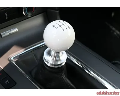 Steeda White Cue Ball Shift Knob & Billet Collar Ford Mustang 2011-2014 - 555-1251