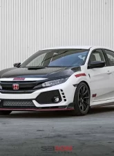 Seibon OEM-Style Carbon Fiber Front Grille Honda Civic 2016-2021                                     - FG16HDCV4D - Image 5