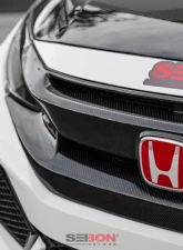 Seibon OEM-Style Carbon Fiber Front Grille Honda Civic 2016-2021                                     - FG16HDCV4D - Image 6