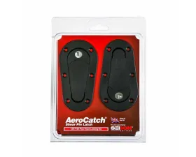 Seibon Black Edition AeroCatch Plus Flush Hood Latch and Pin Kit with Lock - Universal Fit