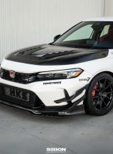 Seibon Carbon Fiber Front Bumper Canards Honda Civic Type-R Base 2023-2025                                     - FBC23HDCVR - Image 8