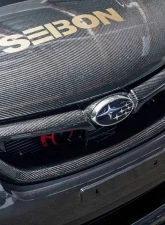 Seibon STI-Style Carbon Fiber Front Grille Subaru Impreza WRX 2011-2014                                     - FG0809SBIMP4D-STI - Image 5
