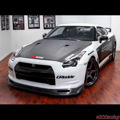 Seibon VS-Style Carbon Fiber Front Lip Spoiler Nissan GT-R 2009-2011 - FL0910NSGTR-VS