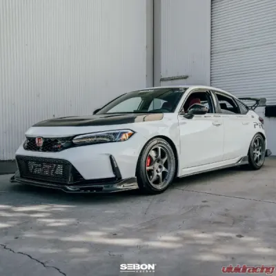 Seibon MB-Style Carbon Fiber Front Lip Spoiler Honda Civic Type-R Base 2023-2025 - FL23HDCVR-MB
