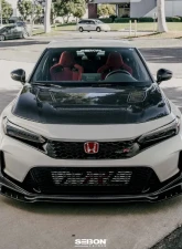 Seibon MB-Style Carbon Fiber Front Lip Spoiler Honda Civic Type-R Base 2023-2025                                     - FL23HDCVR-MB - Image 7