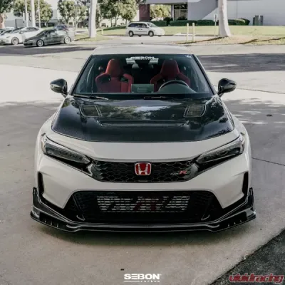 Seibon MB-Style Carbon Fiber Front Lip Spoiler Honda Civic Type-R Base 2023-2025 - FL23HDCVR-MB