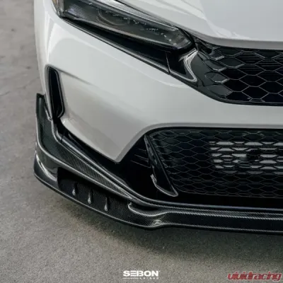 Seibon MB-Style Carbon Fiber Front Lip Spoiler Honda Civic Type-R Base 2023-2025 - FL23HDCVR-MB
