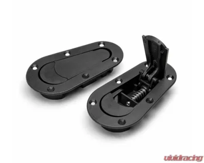 Seibon Black Edition AeroCatch Plus Flush Hood Latch and Pin Kit - No Lock - HOODPINS-120-7000