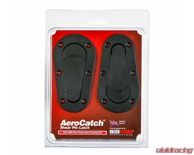 Seibon Black Edition AeroCatch Plus Flush Hood Latch and Pin Kit - No Lock - HOODPINS-120-7000