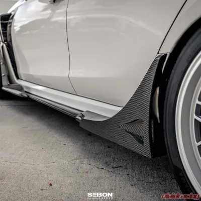 Seibon MB-Style Carbon Fiber Rear Side Skirt Extensions Honda Civic Type-R Base 2023-2025 - SX23HDCVR-MB-R